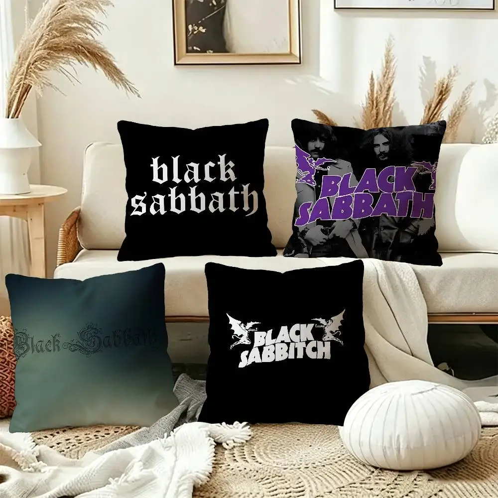 B-Black S-Sabbaths Band Pillow Anime Pillow Sofa Bed Head Pillow Cover Cushion Cover 45x45 cm Fashion
