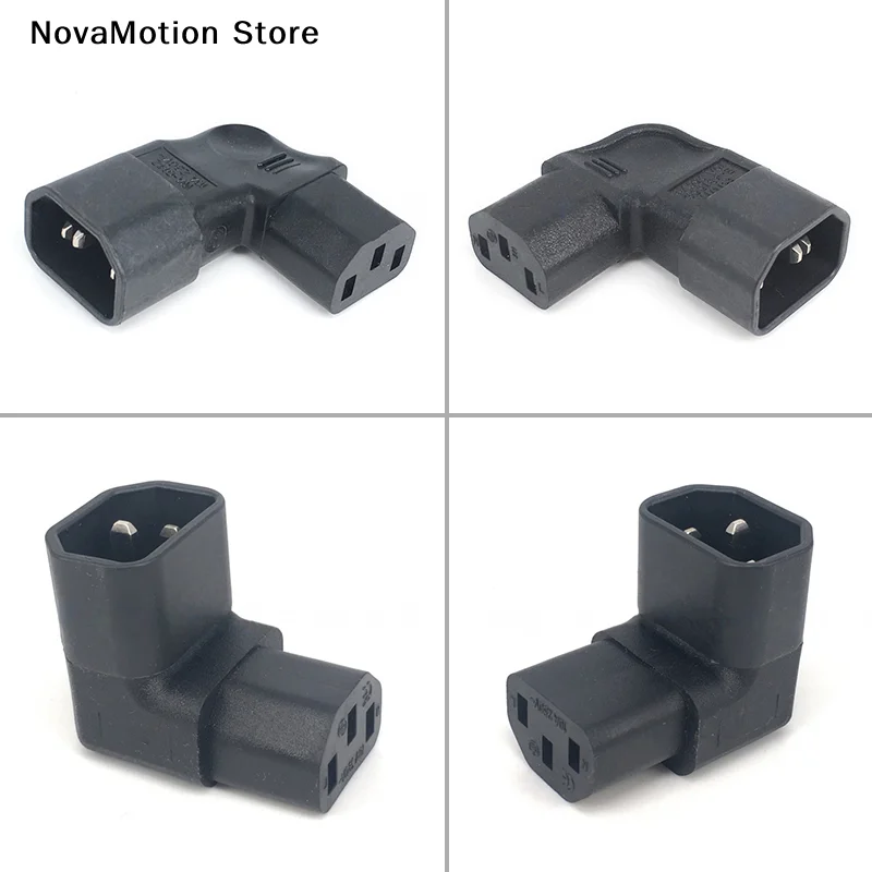 [NM]3pin Male To Female Extend 90 Degree Down Up Angle AC Converter IEC 320 C14 To C13 Left Right Angle AC Adapter IEC 320[NM]