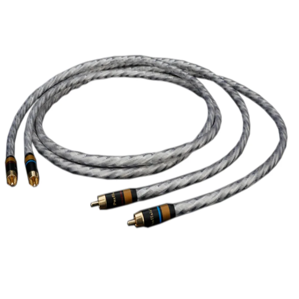 

Pair High Quality HiFi OFC Audio Cables RCA Silver-plated Cables Interconnect Wires with Gold-plated RCA Plug, Amplifier Lines