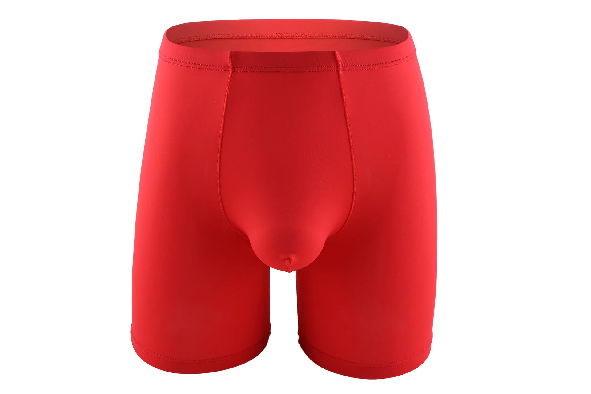 

Ice Silk Bulge Boxy Underwear for Men Extended Length Boxer Briefs Mid Rise U Convex Pouch Anti-Chafe Casual Athletic Underpants