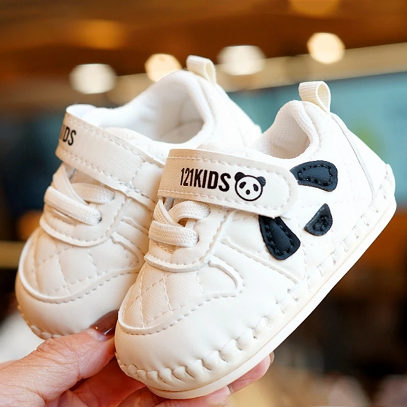 Listenwind Baby Girl Boy Sneakers Cute Panda Print Anti-Slip Soft Sole First Walking Shoes for Spring Fall