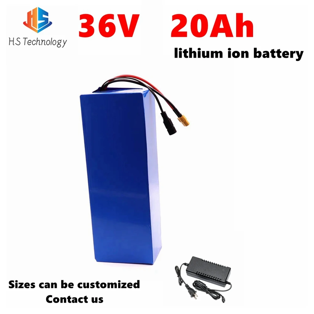 36V 20ah lithium ion battery pack 36V 10S 30A BMS for 36V 750W electric karts bike motorcycle scooter +3A charger+USB port