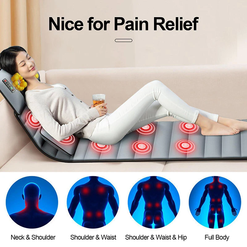 Electric Massage Pad Health Care Vibrator Multifunctional Massaged Cervical Spine Waist Back Pain Relief Relax Massager Heating