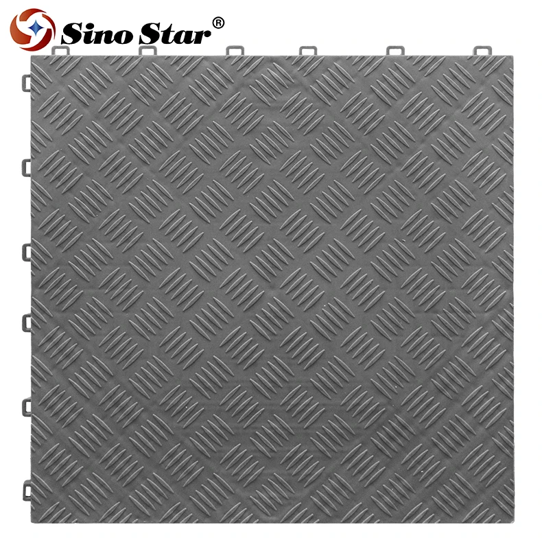 S1.8RH Flooring Tiles 100% new PP 7T/㎡ Anti-slip pvc Flooring for Carwash Parking Floor Tiles Pattern Tile 400*400*18mm for Car