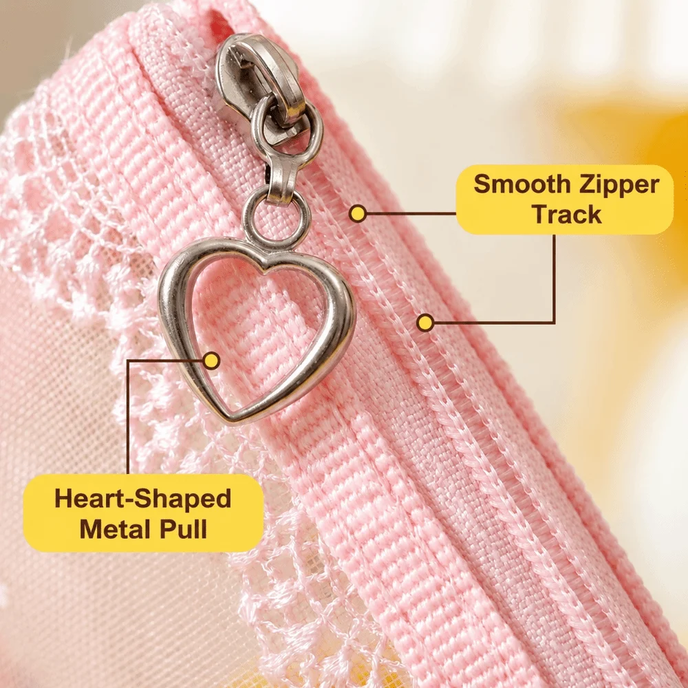 Y2k Lace Mesh Storage Pouch Triangle Multi-use Cosmetic Bag Briefs Shape Makeup Bag Home Travel