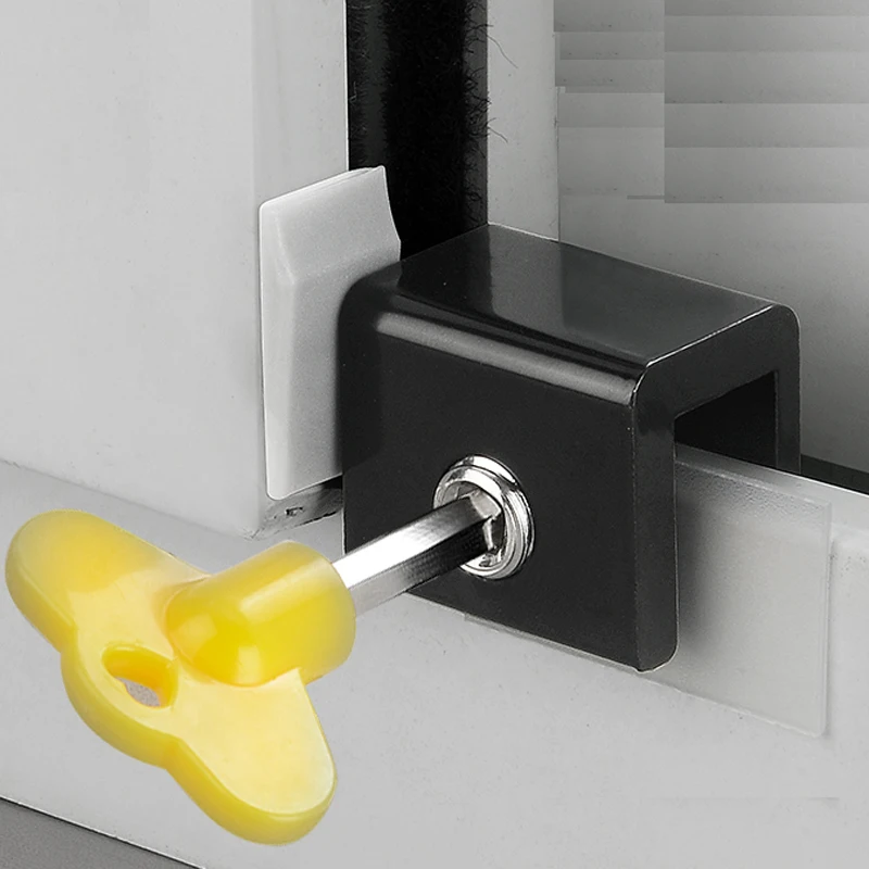 Window Limiter Sliding Door and Window Lock Buckle Aluminum Alloy Plastic Steel Screen Window Sliding No Drilling
