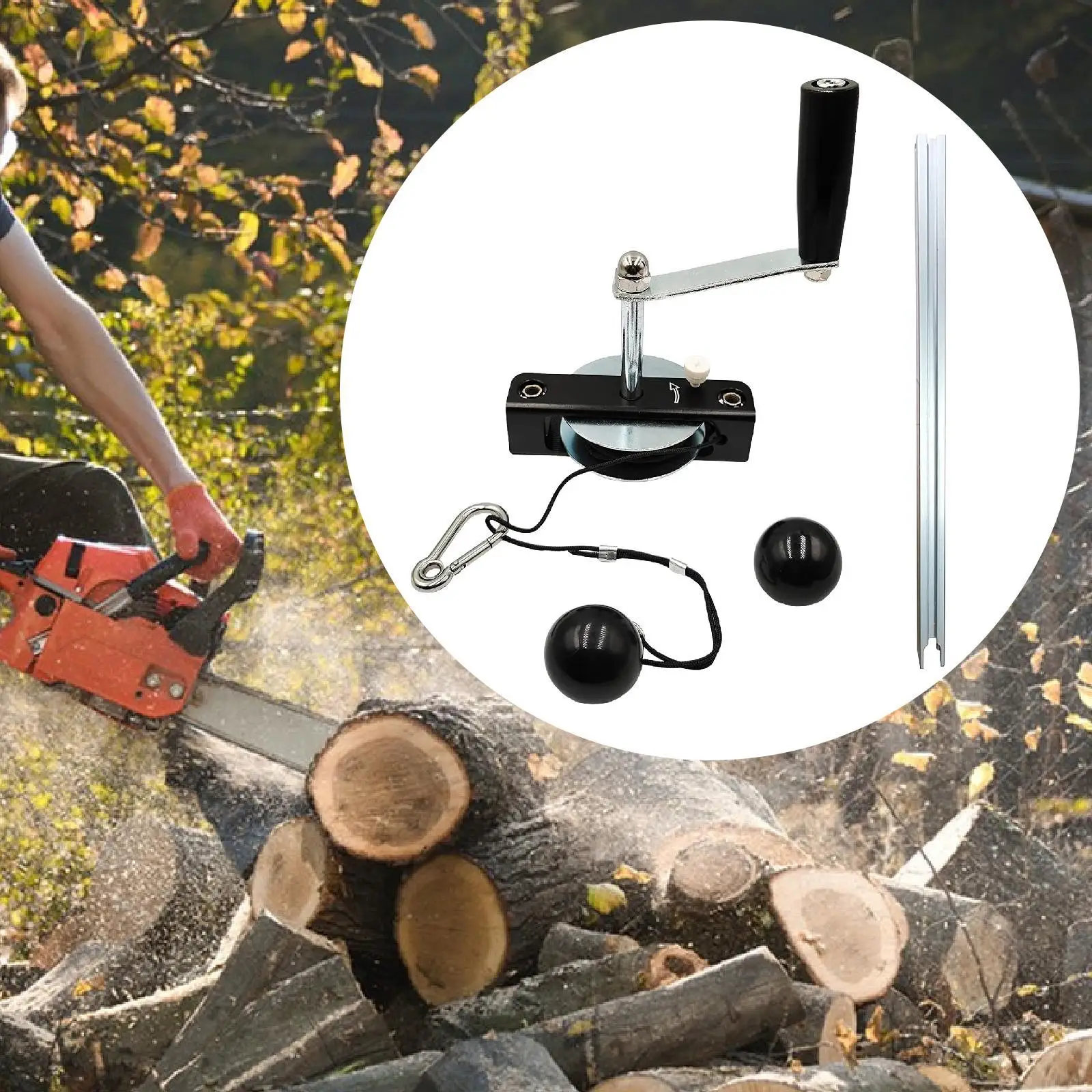 

Chainsaw Mill Winch Kit with Lever Arm Auxiliary Tool Save Effort Equipment Winch System The Manual Winch for Wood Project