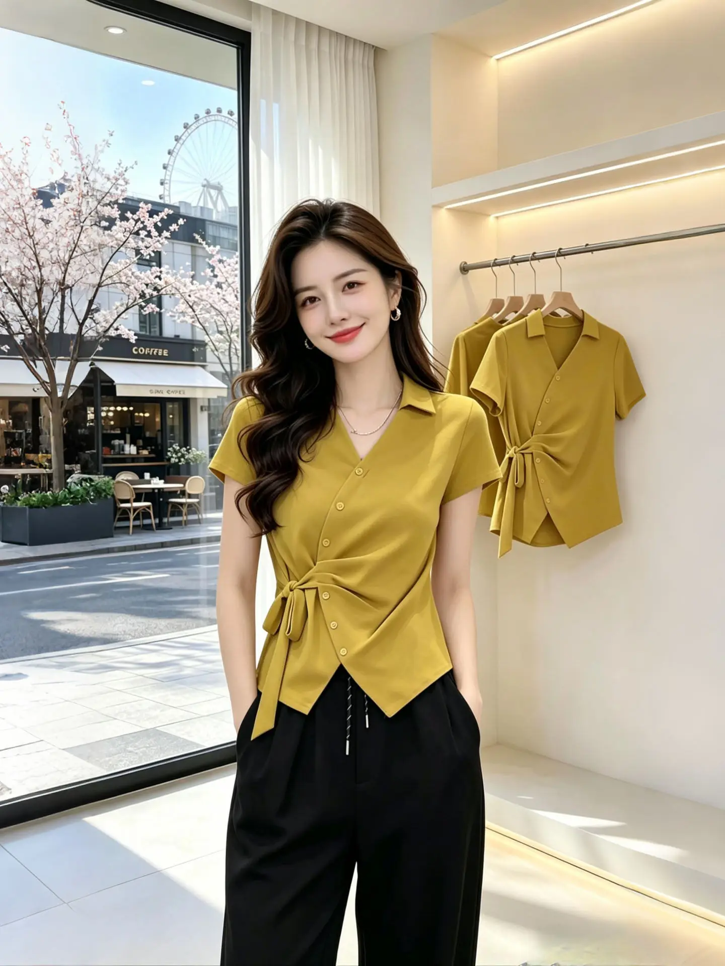 

Stylish Short Sleeve T-Shirt Women's Fashionable Beautiful Summer Design Sense High-End Airy Age-Defying Commute Style Korean...