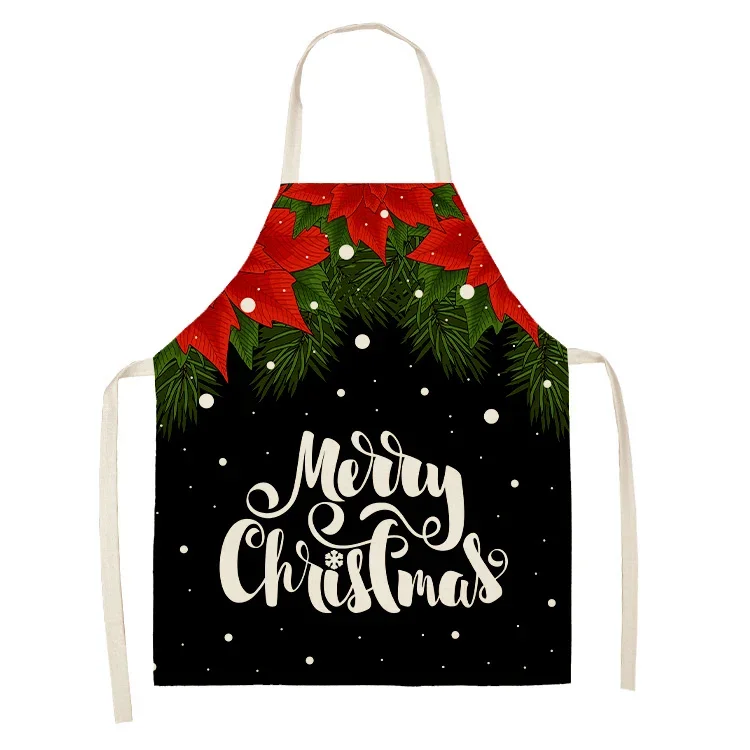 Christmas Decoration Red Sleeveless Apron Cotton and Linen Kitchen Apron Men and Women Home Cooking Roasted Waist Bib Блейзеры