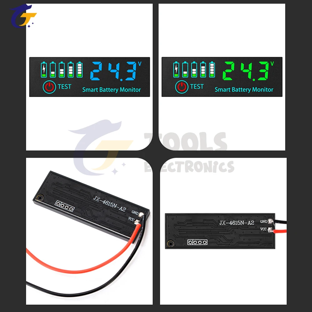 LED バッテリーレベルインジケーター 3-14S DC 7-55V リポリチウム電池用 12V 24V 36V 48V 容量ボード充電インジケーターパネル
