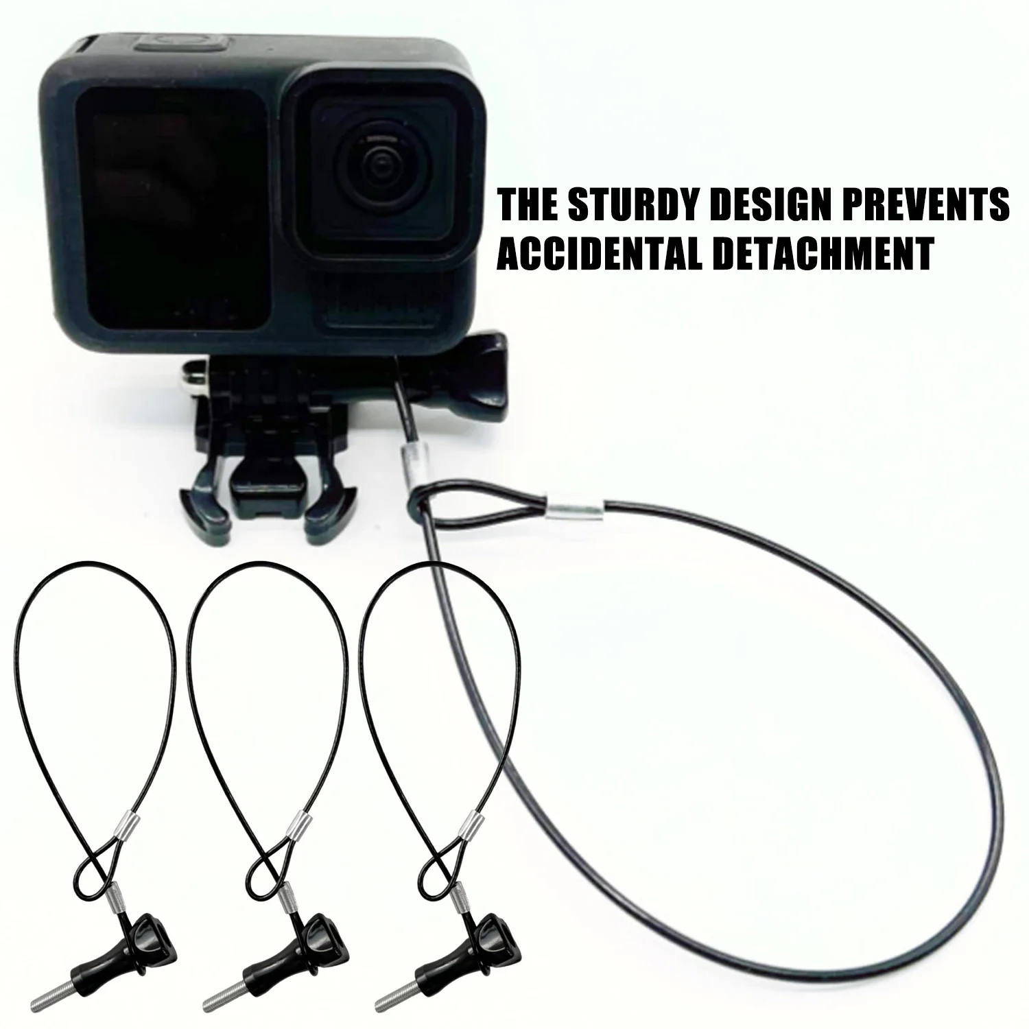 1-5Set Stainless Steel Safety Rope Lanyard for GoPro Hero 13 12 11 Anti-lost Hand Wristband Hanging Ropes for DJI Insta360 X5