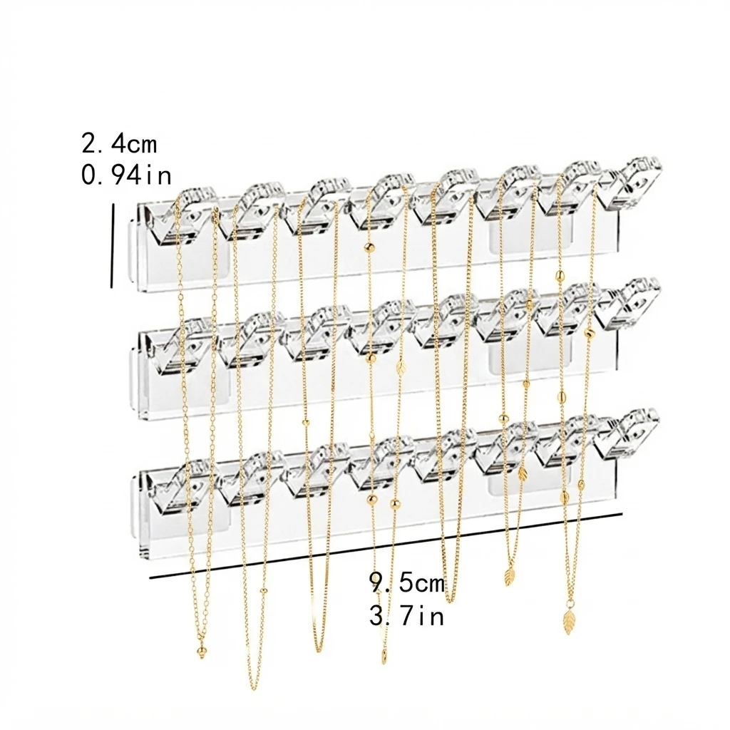 3/6/12/18pcs Necklace Storage Rack Behind Mirror Cabinet Door, Anti-Tangle Jewelry Display Rack, Suitable For Men And Women.