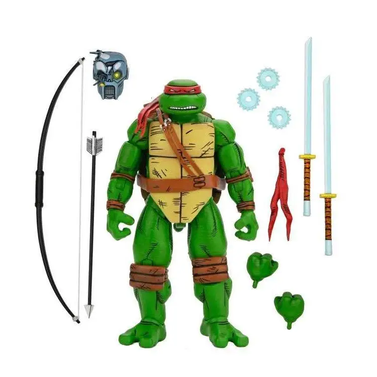 New Neca 54487 Turtles Anime Version Raphael Michelangelo Leonardo Donatello Anime Action Figure Model Collection Toy Original