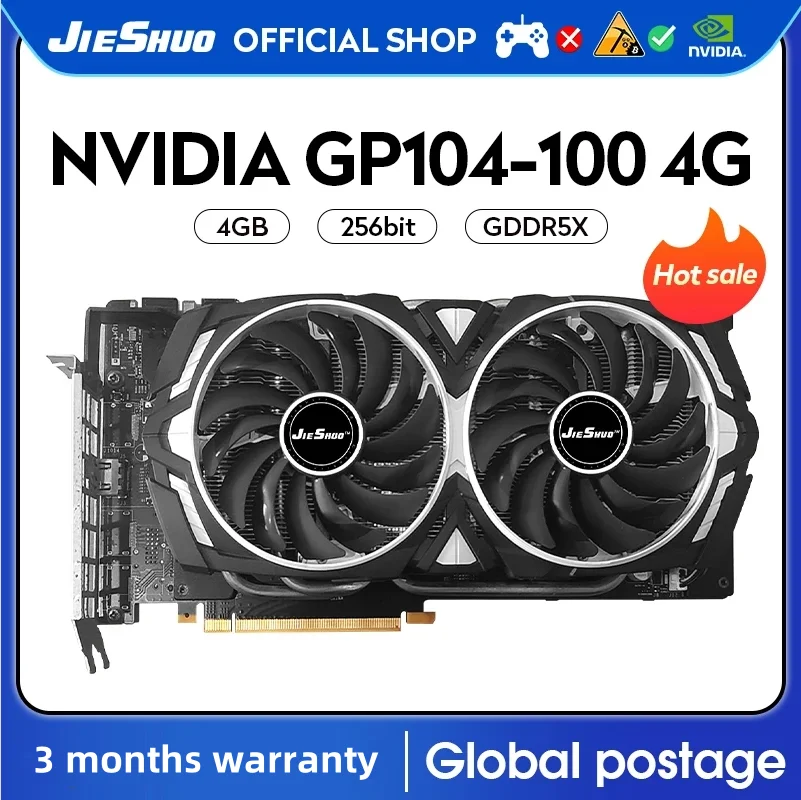 

JIESHUO NVIDIA P104 100 4 Гб видеокарта для майнинга 16nm GDDR5X GPU 256-bit P104 100 4g KAS RVN CFX Eth (небольшая ржавчина)