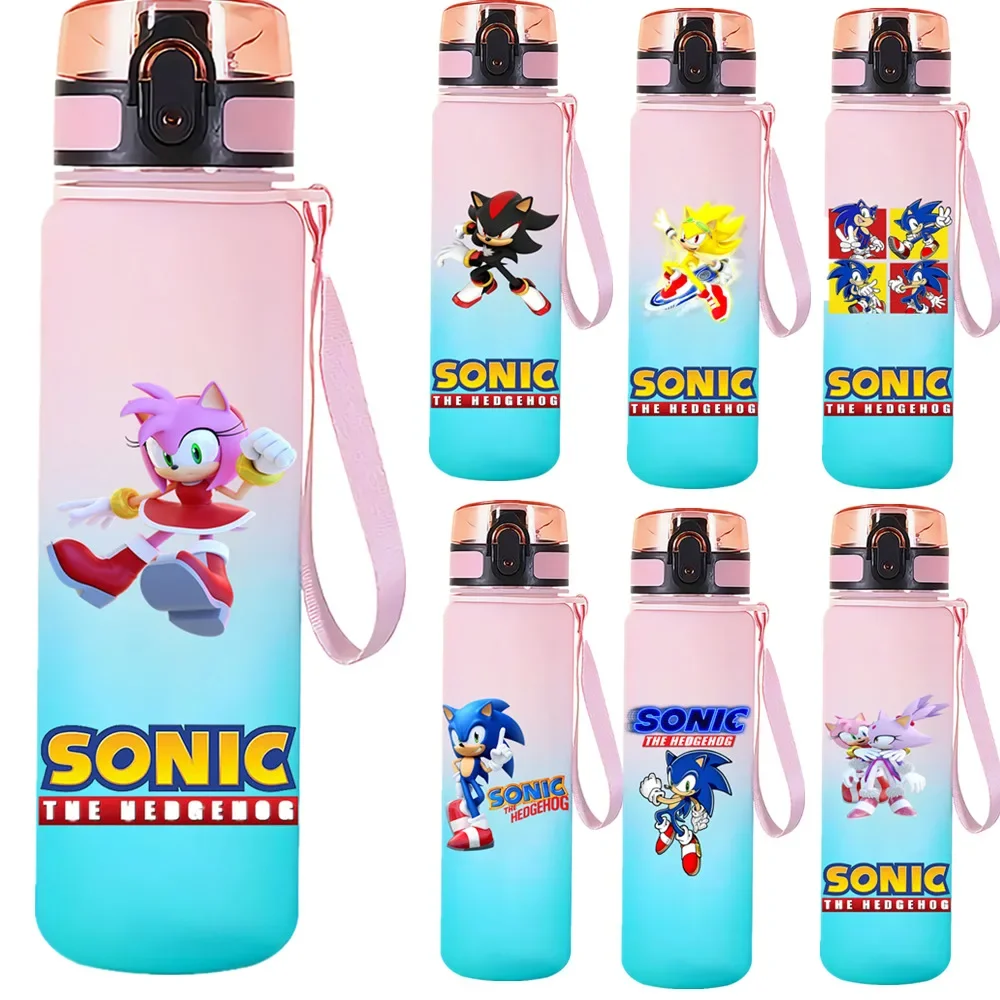 

650 мл бутылка для воды Sonic The Hedgehog, большая емкость, портативная домашняя чашка для воды в стиле аниме, для спорта на открытом воздухе, подарок для детей
