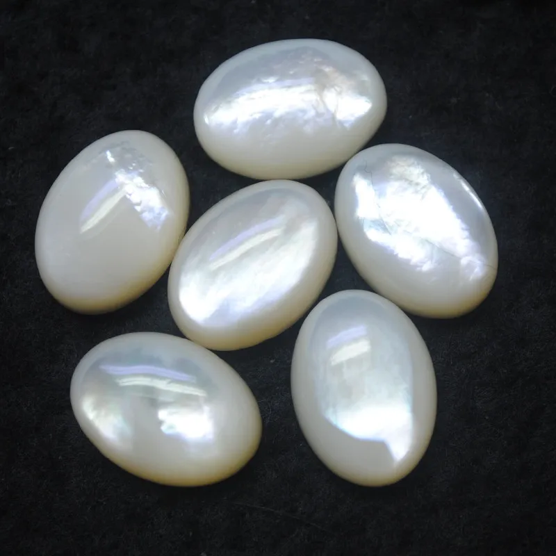 3PCS Natural White Black Shell Cabochons Mother Of Pearl Cabs Oval Shape 10X14MM  13X18MM DIY Jewelry Top Arrivals Good FOR your