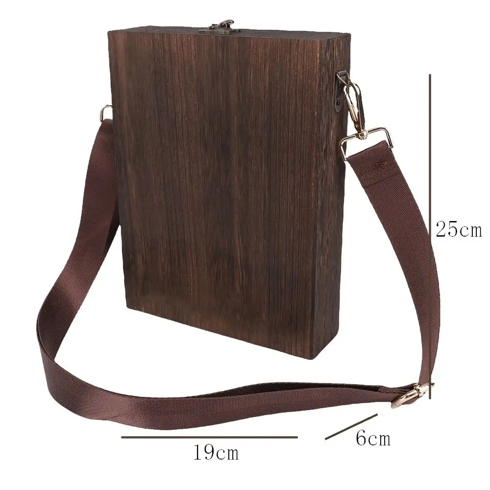 Sketch Box Wooden Writers Messenger Wood Box Handmade Portable Artist Tool Bag Retro Postman Bag Women Man view 6