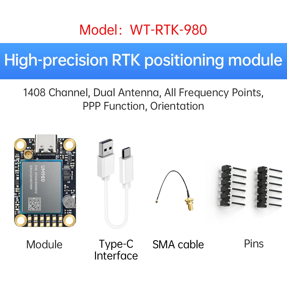 WITMOTION RTK-M20 Volledige sterrenbeeld Volledige frequentie Extra compact Anti-jamming, eerste fixtijd: ≤30s GNSS GPS