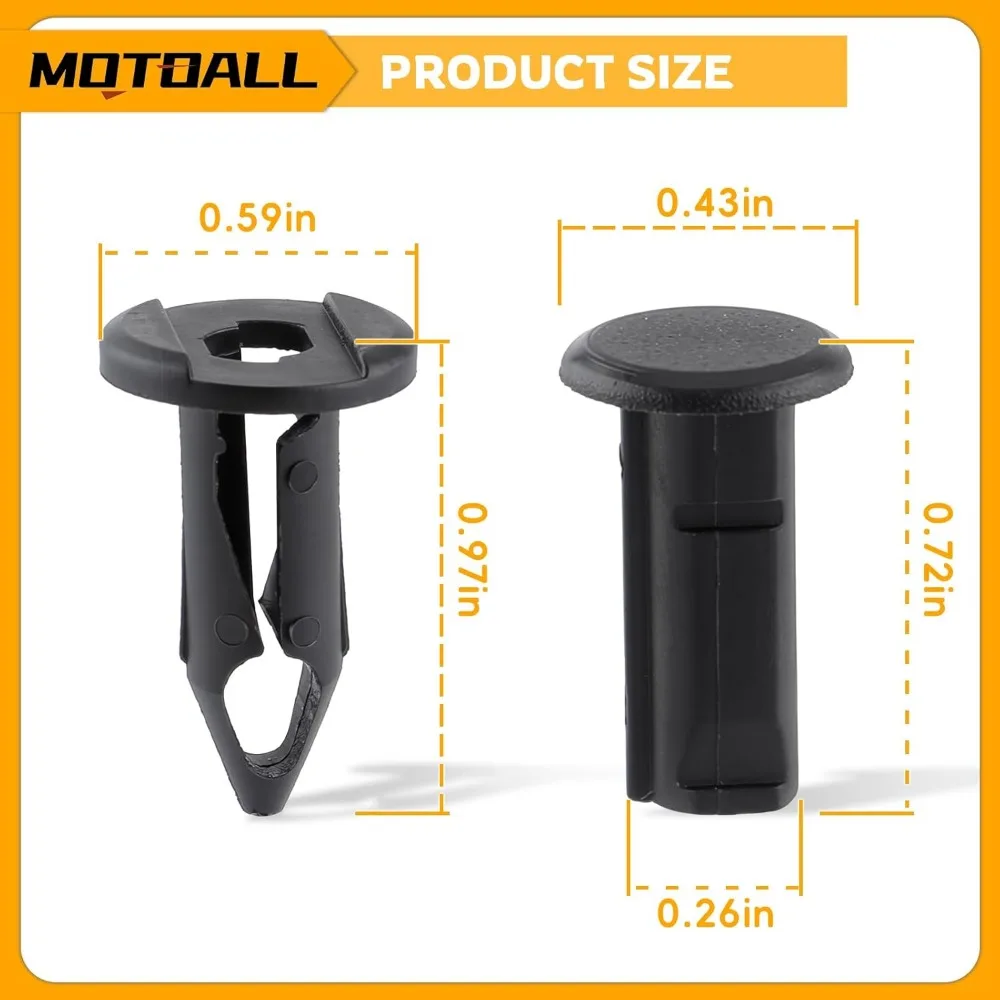 100X البلاستيك الحاجز السحابة برشام دفع كليب لقطع غيار الدراجات النارية ATV #3