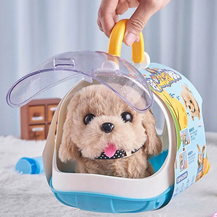 Bonitos juguetes eléctricos de simulación para cachorros de peluche, caminará y corteza, juguetes interactivos para bebés, rompecabezas para niños, perro de peluche para mascotas, regalos de cumpleaños