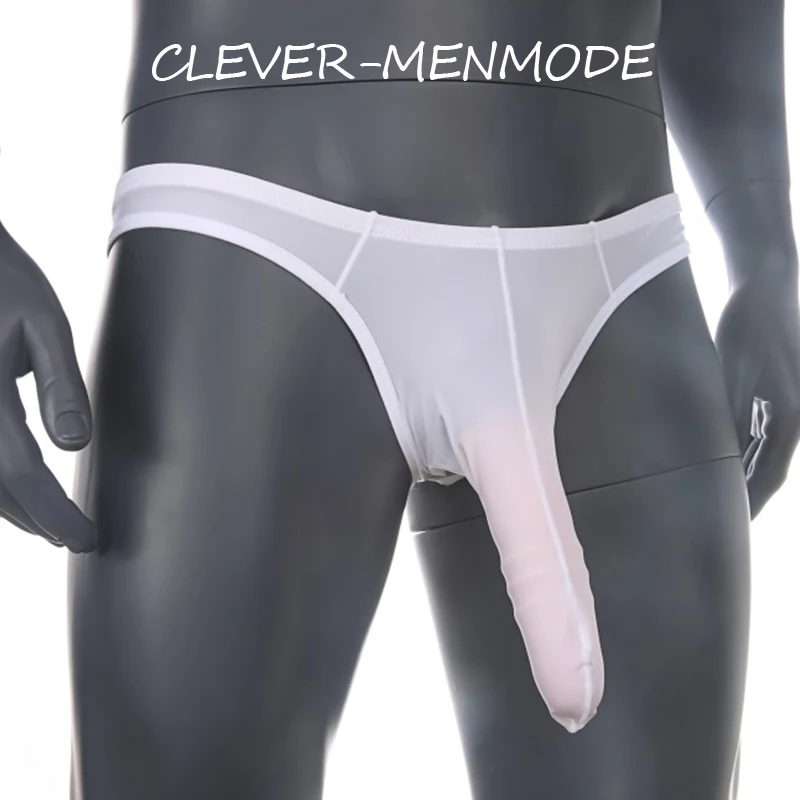 Ropa interior Sexy para Hombre, Tanga de vaina de pene de Nariz de elefante larga, bragas sin entrepierna trasera en T, lencería erótica para