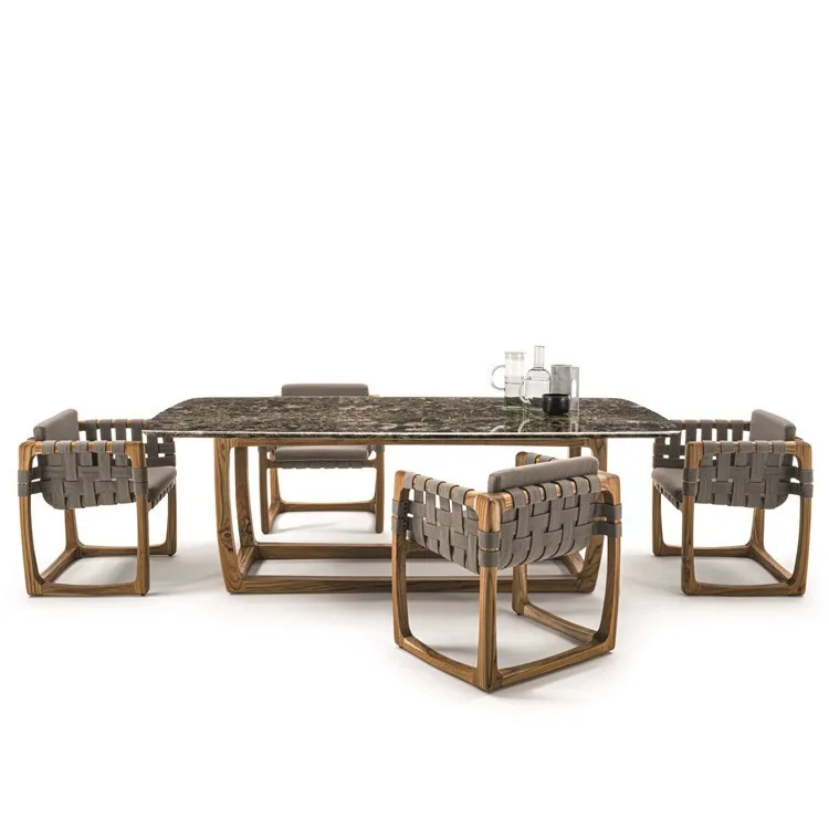 

Outdoor tables and chairs, courtyard, teak, waterproof, sun protection, open-air garden solid wood table