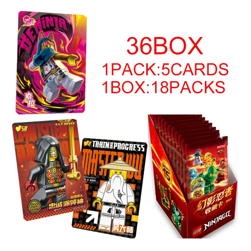 KAYOU Wholesale LEGO NINJAGO Awakening Pack Wave 1 Trading Card 36Box Full Case Blind Box Ninja Collectible Game Cards