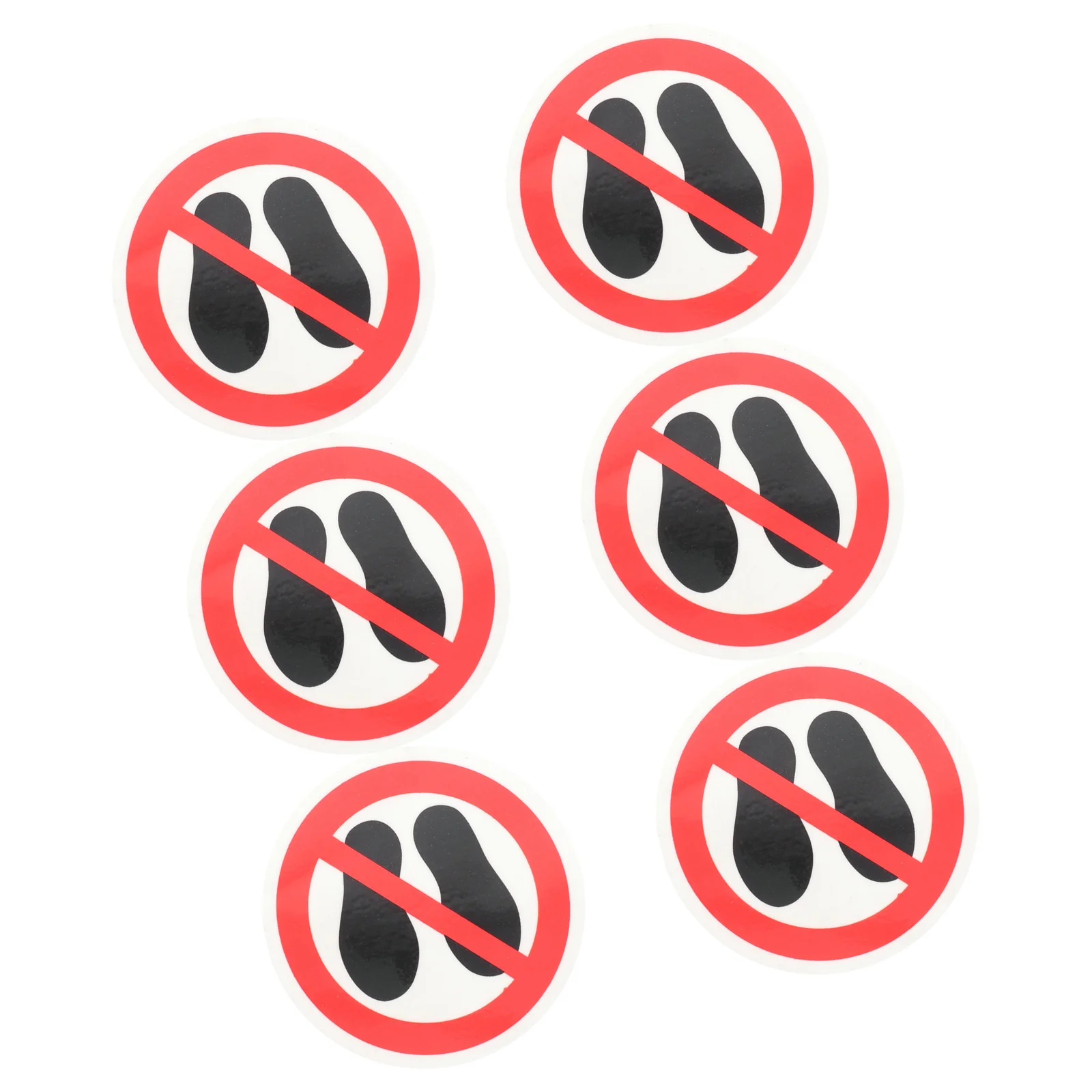 

6Pcs No Step Caution Stickers Round Warning Signs Self Adhesive Safety Decals for Industrial Use Warning Stickers