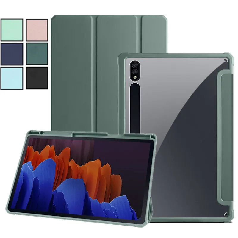 Für Samsung Galaxy Tab S8 S7 Plus S7 FE Tablet Fall mit Bleistift Halter Klar Abdeckung Funda für Galaxy Tab s7 S8 Plus S7 S8 Fall