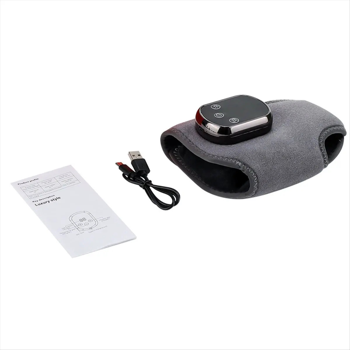 N18R Cordless Ankle Massager with Heat Ankle Heating Pad USB Rechargeable Heated Brace Wrap Warmer 5 Heat Levels