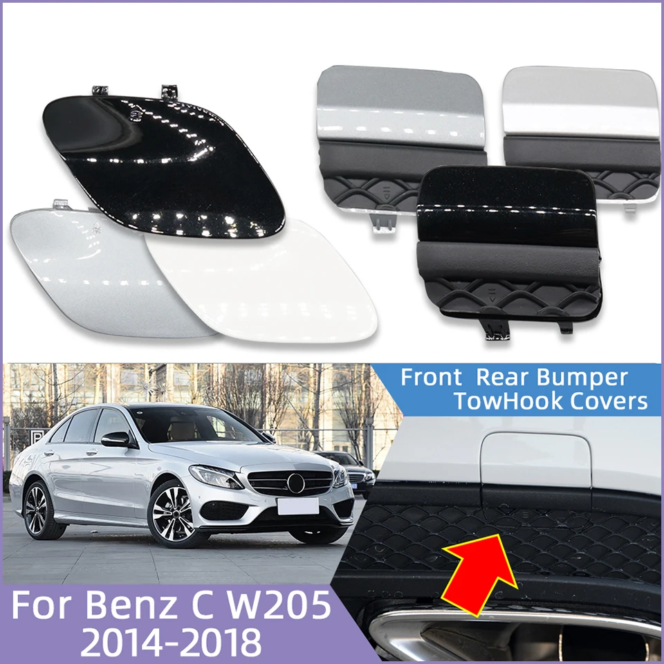 2058850724 2058850256 Front Rear Bumper Tow Hook Cover Cap For 2015-2018 Mercedes Benz C W205 C180 200 220 250 300 Painted
