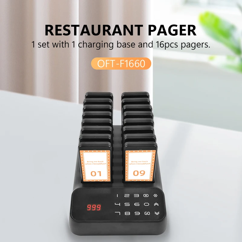 Restaurant Pager System Wireless Call System Buzzer Customer Queue Pager For Food Truck Coffee Store