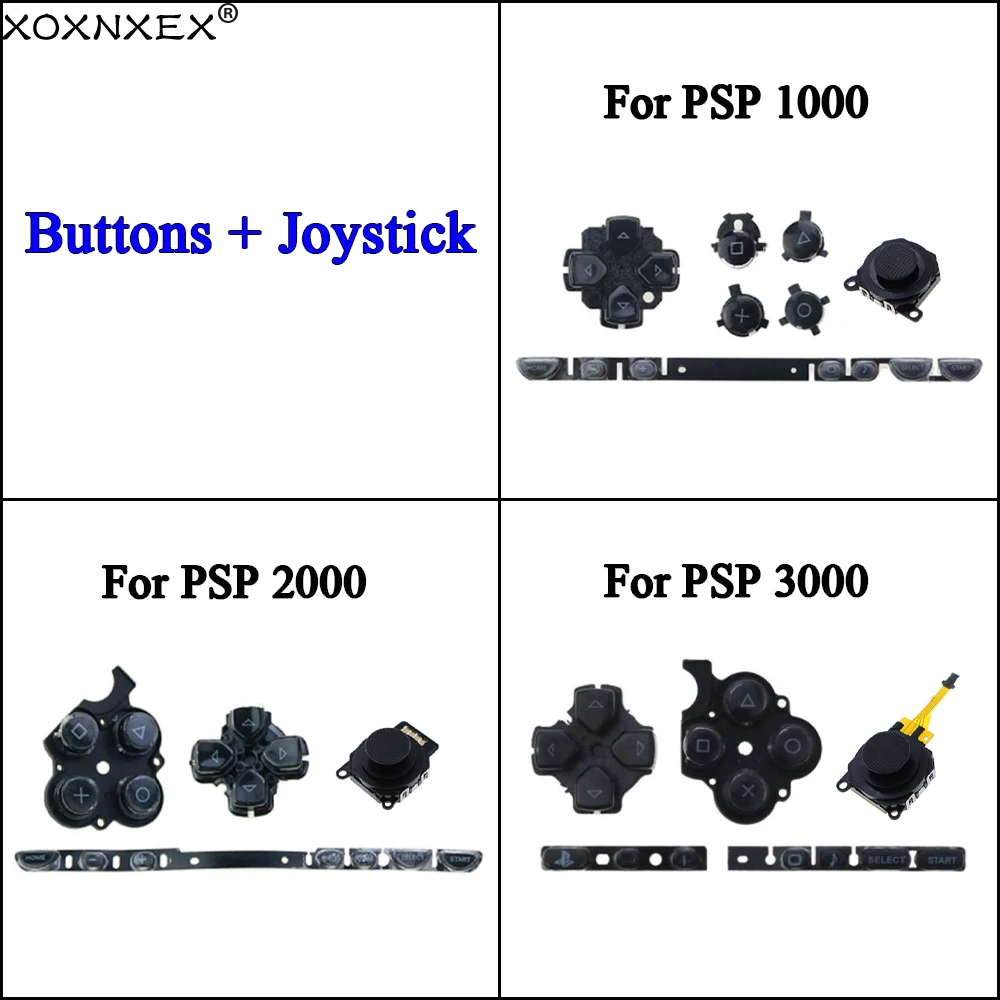 

1Set Left Right Home Start Keypad Set Buttons Kit Replacement for PSP 1000 2000 3000 Analog Joystick Button Sensor Module