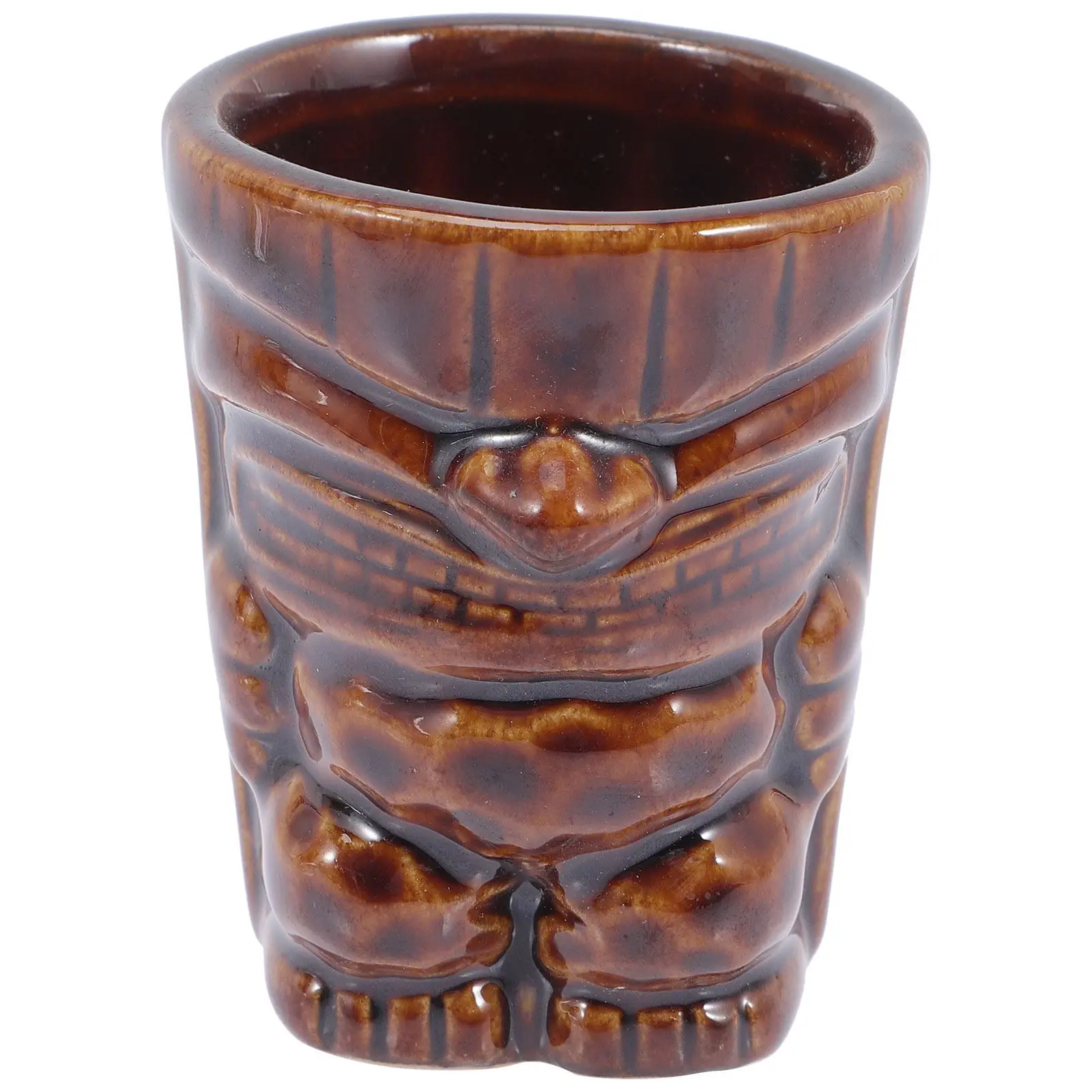Tiki Mug Ceramic Cocktail Cup Small Wine Cup Repeated Use Smooth Touching Feeling for Parties Tiki Mug Mini Cups