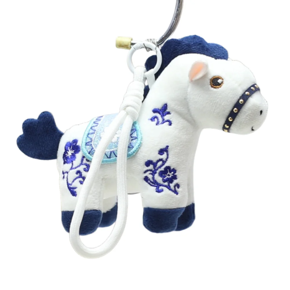 Creativo Peluche Cavallo Portachiavi Bambole Della Mascotte 12 cm Peluche Portachiavi Stile Cinese Kawaii Cartoon Steed Doll Anno del Cavallo