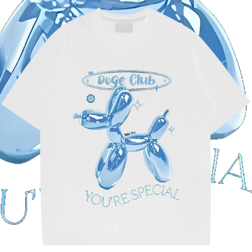 تي شيرت مطبوع بنمط قوس مضحك للجنسين ، موضة صيفية للنساء ، رقبة مستديرة ، قمصان علوية كاجوال بأكمام قصيرة ، للجنسين ، طراز كوري