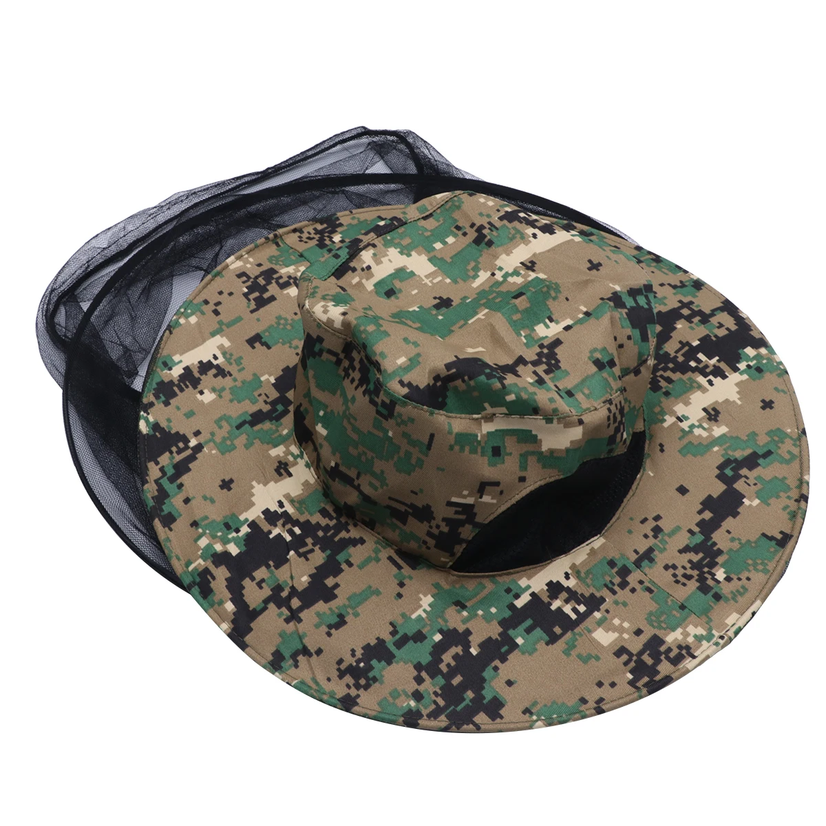 

1PC Face Neck Protection Netting Hat Anti-Bite Boonie Hat for Fishing Outdoor Beekeepers (Pattern 1)