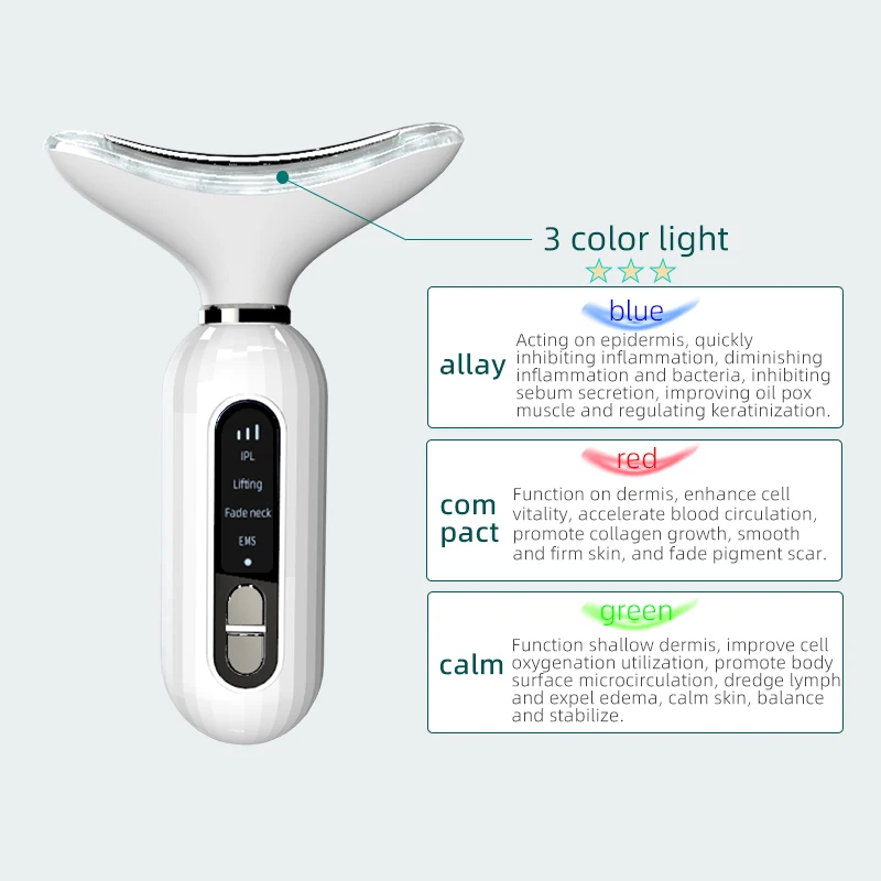 3 في 1 جهاز رفع الوجه الرقبة الوجه تدليك العين الوجه أنحل EMS الجمال شد الجلد التجاعيد مكافحة الشيخوخة مدلك الوجه