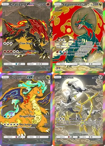 Potdemiel Carte Pokemon Shan Hai Jing Serie Charizard Arceus Dragonite Salamenza Carte PTCG Carte Pokemon Collezione Regalo