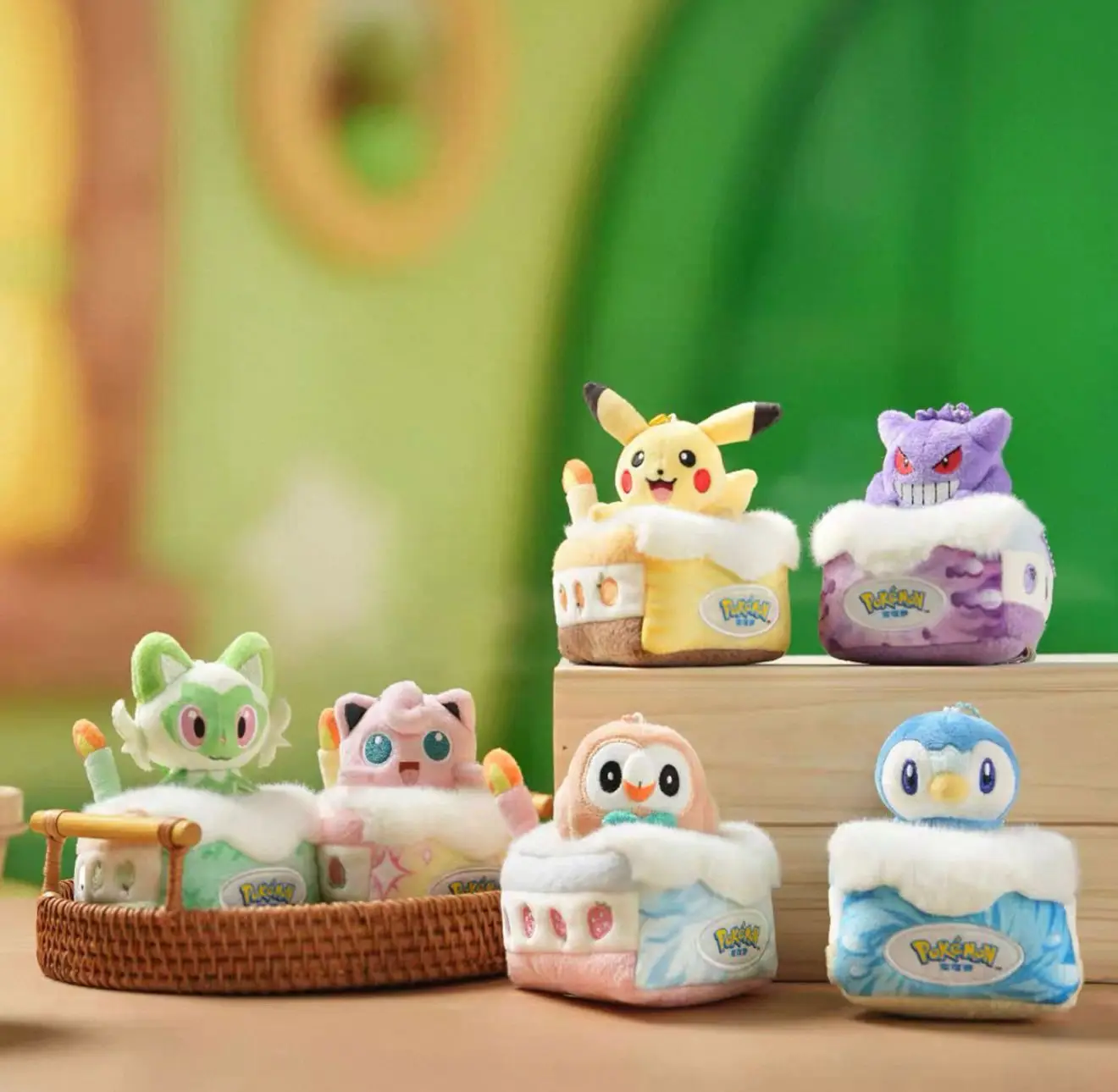 جديد حقيقي بيكاتشو الحلو حلم كعكة سلسلة ألعاب من نسيج مخملي Gengar سلاسل المفاتيح Jigglypuff حقيبة سحر Sprigatito كيرينغ هدية لعبة #4