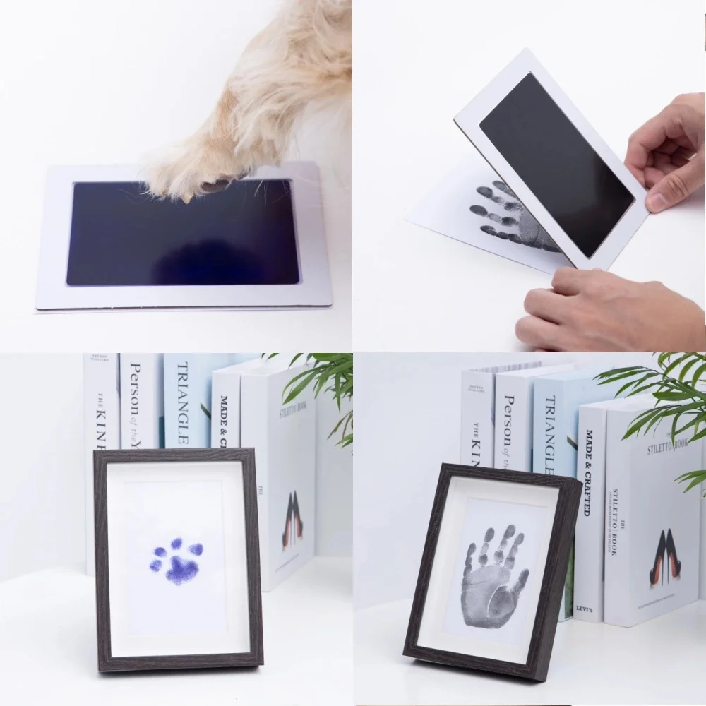 Clean Touch Pad for Pet Handprints and Footprints Inkless Infant Hand & Foot Stamp Safe for Pet and Babies Doesn’t Touch Skin