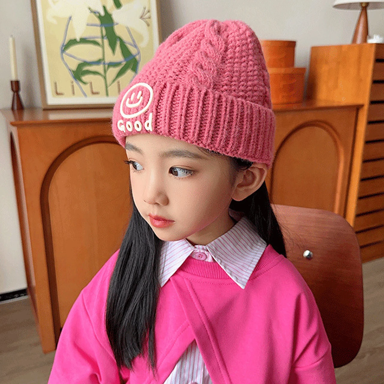 หมวกบีนนี่สีพื้นสำหรับเด็ก หมวกไหมพรมหนานุ่ม อุ่นสบาย สำหรับเด็กชายและเด็กหญิง อายุ 3-10 ปี หมวกไหมพรมถักสำหรับฤดูหนาว หมวกทรงสกัลแคปแฟชั่น