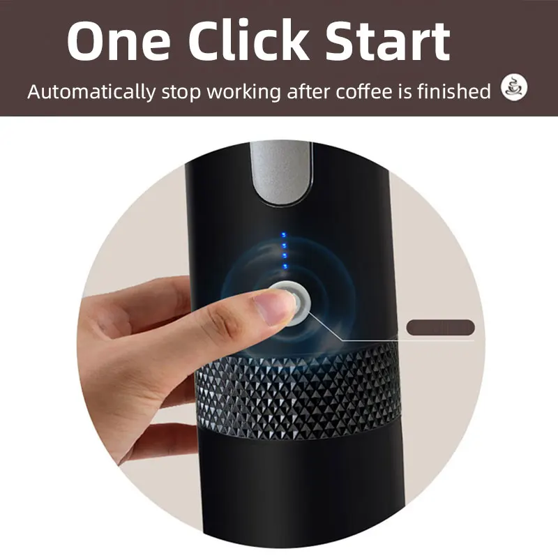 170ml Mini Portable Electric Coffee Maker,USB Rechargeable,Travel Camping Wireless Coffee Machine,Powder Capsule,One-Handed