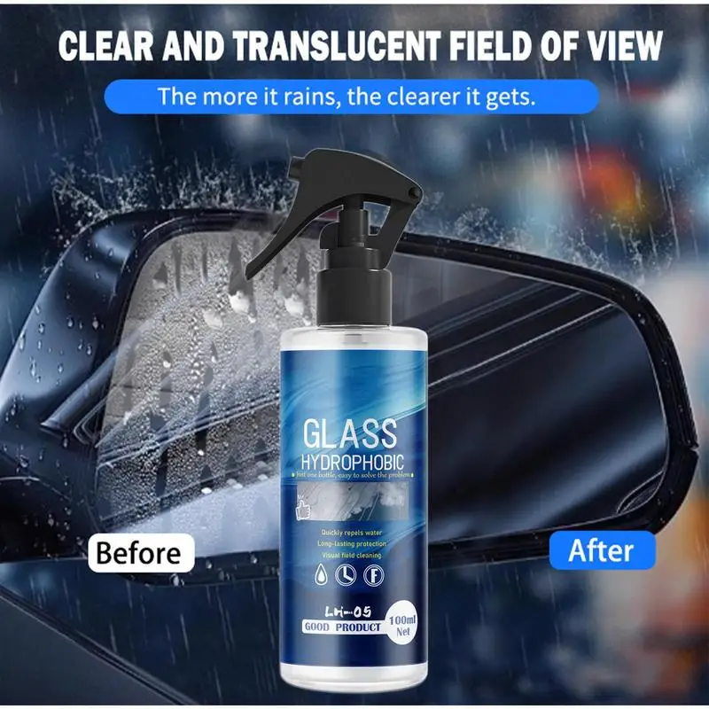 Glass Waterproof Coating Agent 100ml Auto Windshield Coating Agent Multi-Purpose Car Care Tool For All Types Of Glass Surfaces