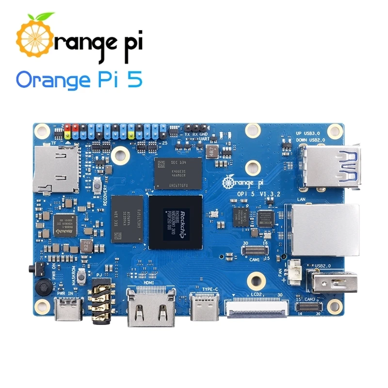 Orange Pi 5 16GB RAM +5V4A Type C Power Supply Single Board Computer 2pcs Sets RK3588S Embedded Development AI 6 Tops NPU