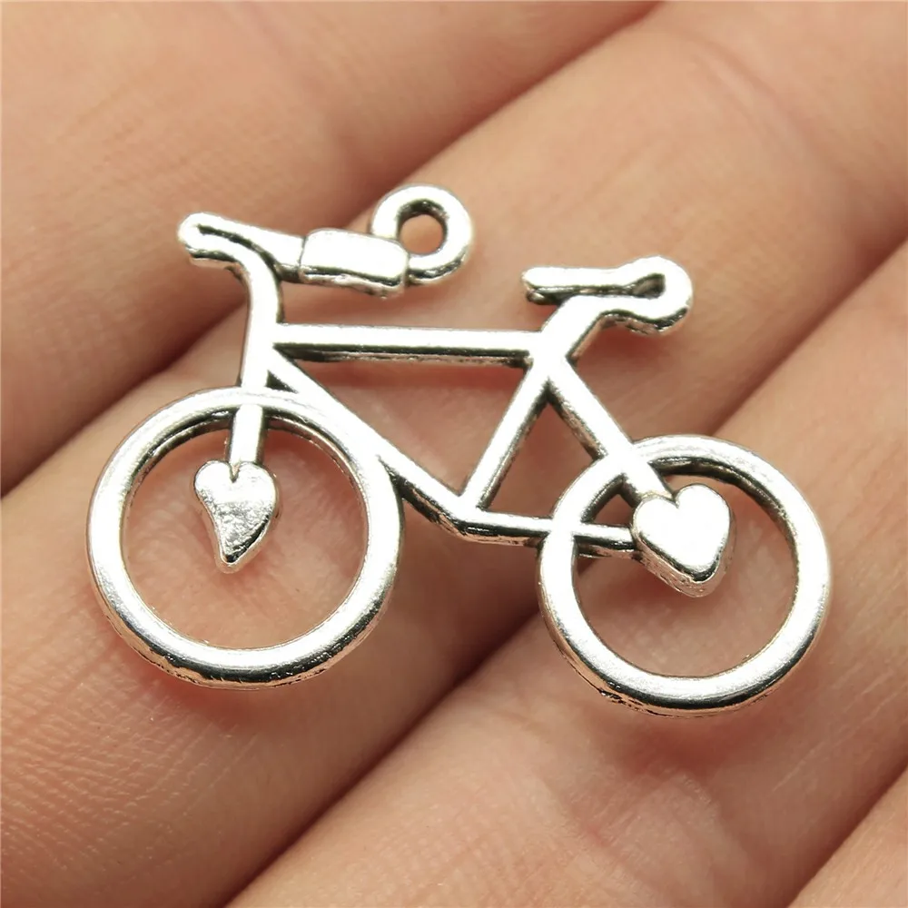 WYSIWYG 10pcs 31x23mm 3 Colors Antique Gold Color Antique Silver Color Antique Bronze Bike Charm Bicycle Pendant Bicycle Charm