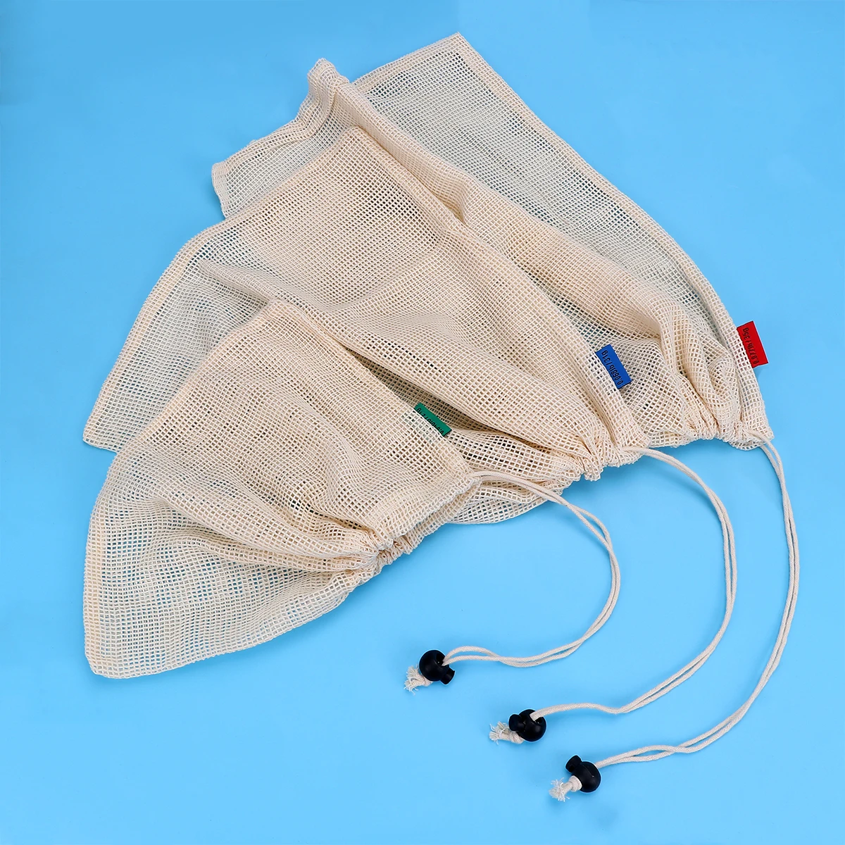 

Fruit Vegetable Mesh Portable Washable Grocery Bags Lightweight Cotton Storage Shopping Bag Different Sizes Travel