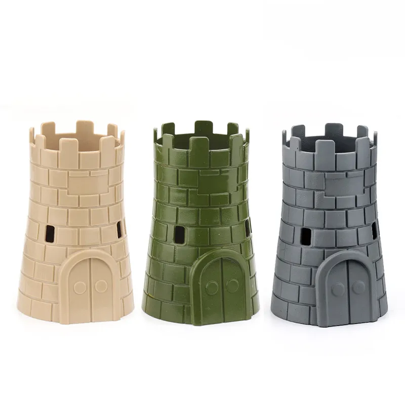 WW2 Military Accessories Soldier Figure Building Blocks Gatling Barrier Fortress Backpack Vest MOC Army Bricks Toys For Kid J097