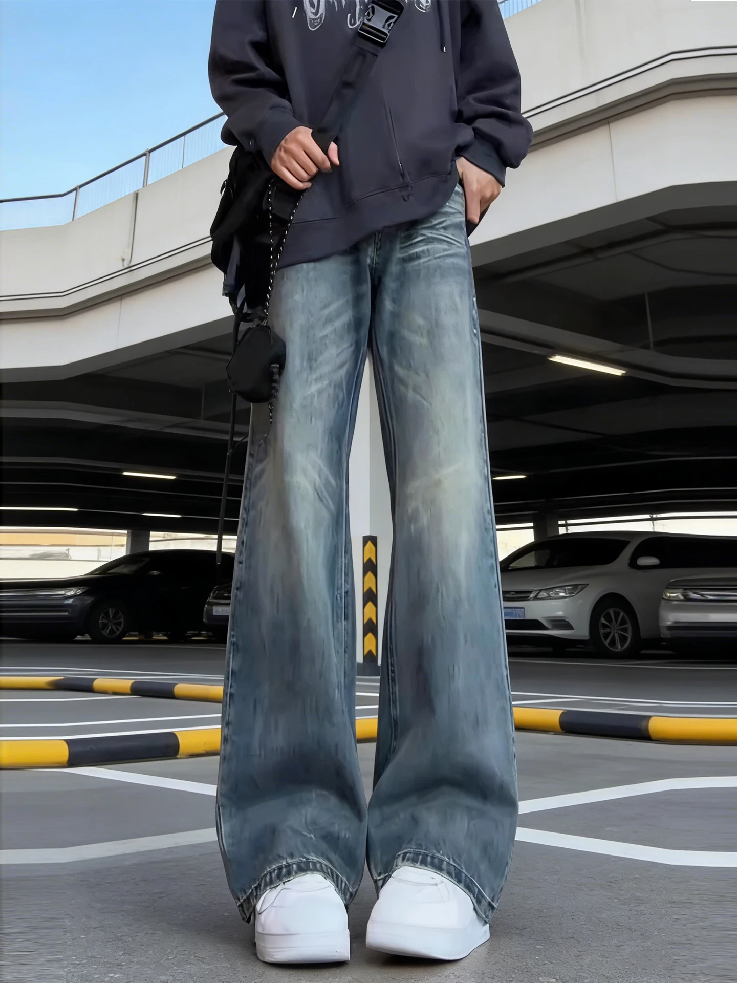 

Мужские джинсы в американском ретро-стиле, синие, с высокой талией, прямые, для весны и осени, молодежные, износостойкие