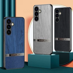 Fundas For Samsung S25 Ultra 5G Simulate Wood Leather Phone Case For Galaxy S23 S22 S21 Plus S24 S25 Ultra Slim Protection Cover